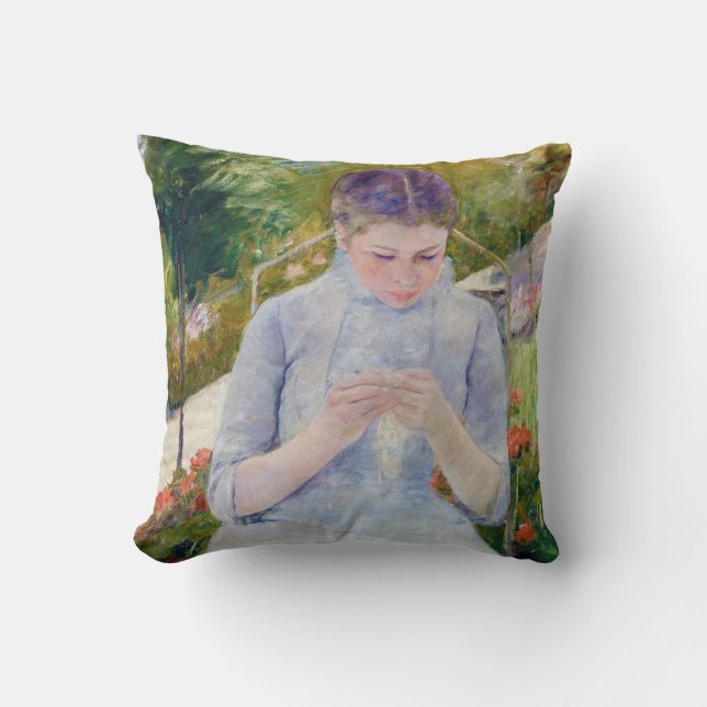 Almofada Menina no Jardim, Mary Cassatt (Frente)