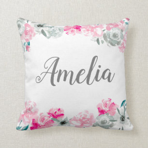 Almofada Menina personalizada Boho Watercolor