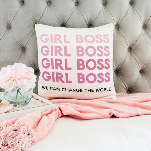Almofada Menina Rosa Moderna Chefe Melhor Presente