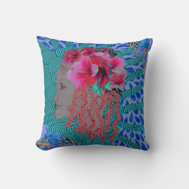Almofada Menina Tropical Travesseiro (Frente)