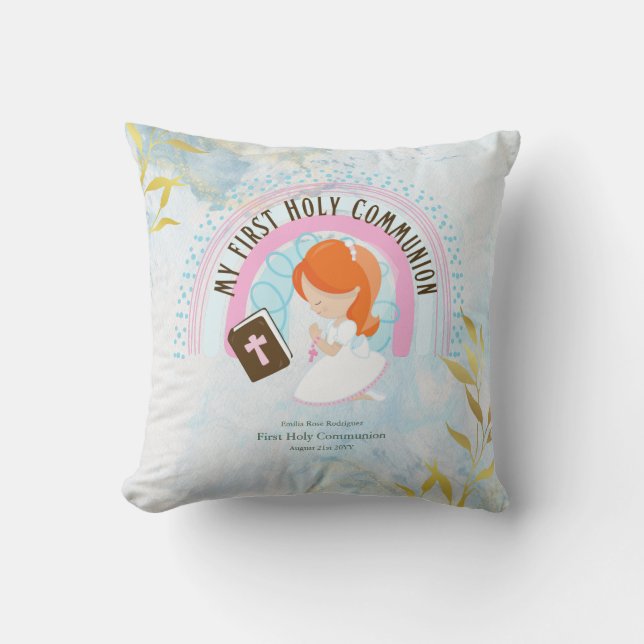 Almofada Menina Vermelha Coca-branca de Primeira Comunhão P (Frente)