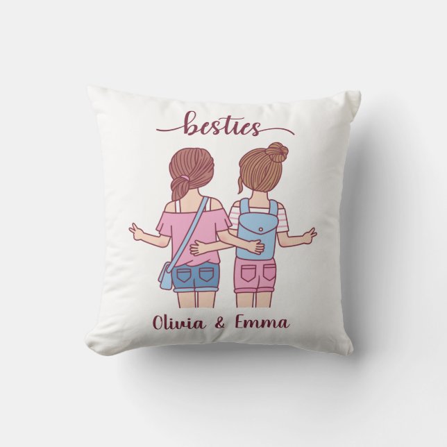Almofada Meninas Besties Melhores Amigos Personalizados (Frente)