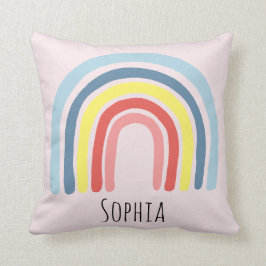 Almofada Meninas Cute Whimsical Rainbow Cartoon and Name Ki