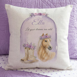 Almofada Meninas Floral Roupas Equestres Roxo