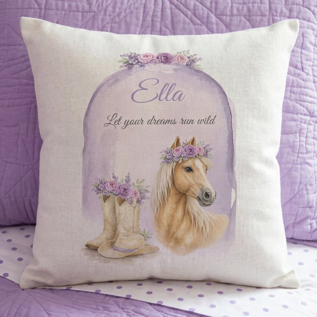 Almofada Meninas Floral Roupas Equestres Roxo (Criador carregado)