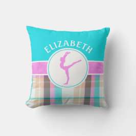 Almofada Meninas Monogrammed da ginástica do Tartan do