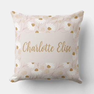Almofada Meninas personalizadas decorativas cor-de-rosa flo