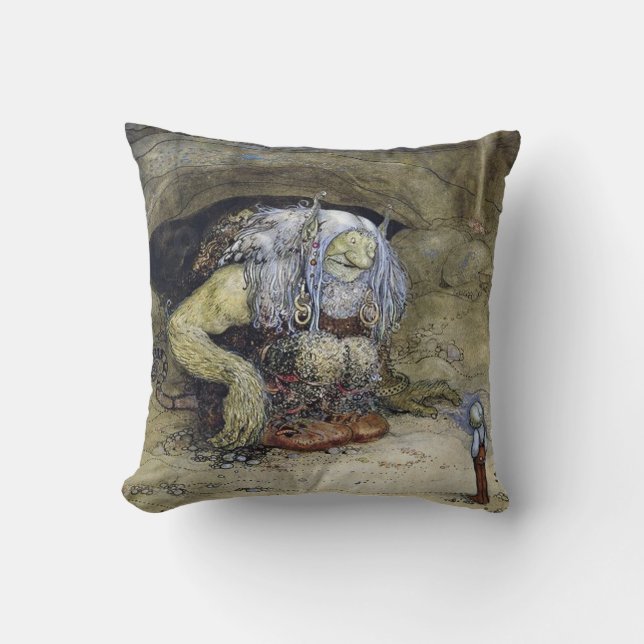 Almofada “Menino com Troll” por John Bauer (Frente)
