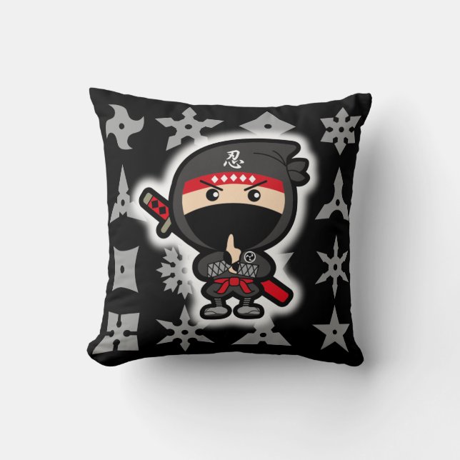 Almofada Menino preto de Ninja (Frente)