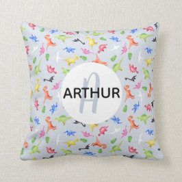 Almofada Meninos: Dinossauro Monograma e Crianças