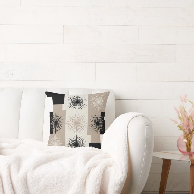 Almofada Menor bege, Mínimo de explosão branca negra (Sofá)