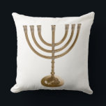 Almofada menorá dourada<br><div class="desc">Menora, canukah, metal dourado, hannukah, hebraico, feriados, judeu, judaísmo, menorah, chanukah, hannuka, canuka, christmukah, christmukkah, judaica rabbi</div>