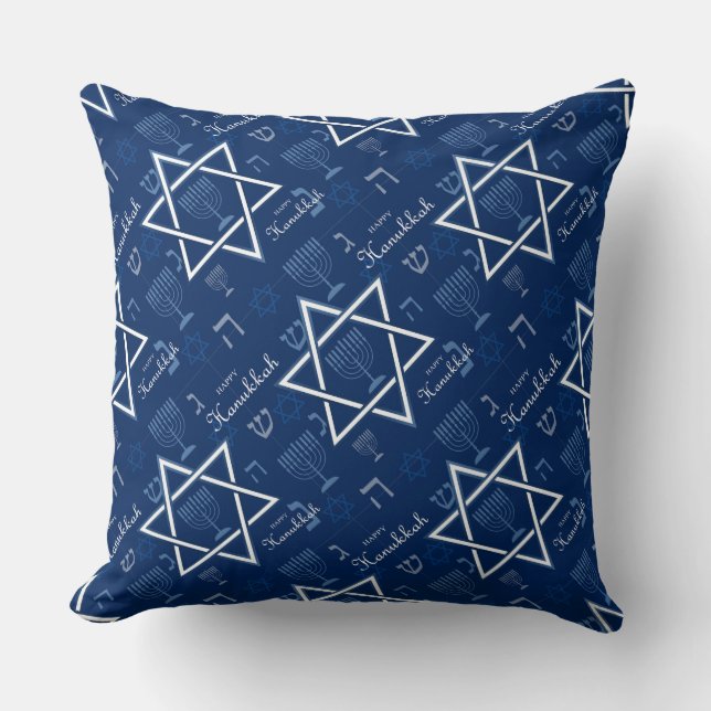 Almofada Menorah e a Estrela de David Hanukkah (Frente)