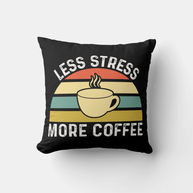 Almofada Menos stress em mais café (Frente)
