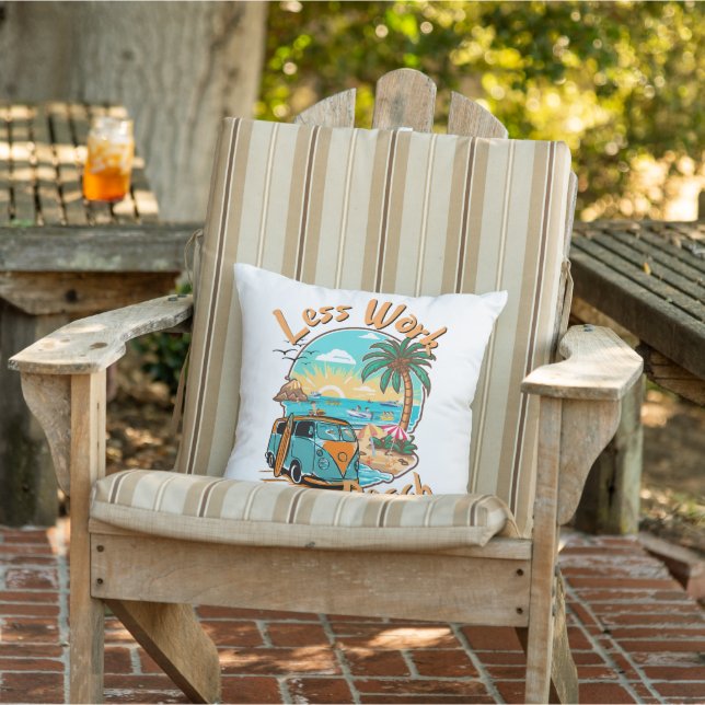 Almofada Menos trabalho mais praia (Cadeira)