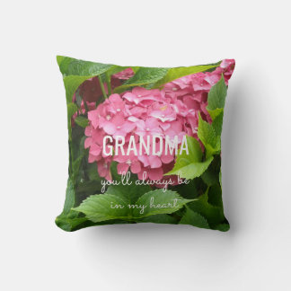 Almofada Mensagem da Vovó Com Hortênsias Rosa