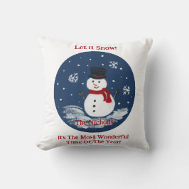 Almofada Mensagem de PERSONALIZAÇÃO de Snowman pintado