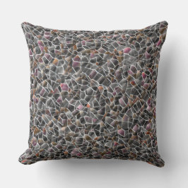 Almofada Mensagem de salmão bruto e mosaico irregular de ci