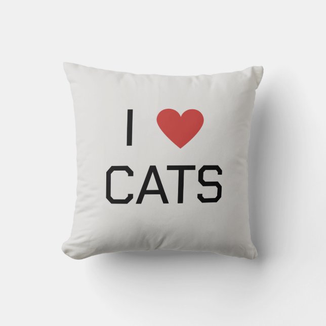 Almofada Mensagem I Heart Cats (Frente)