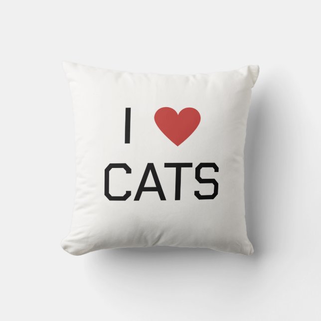 Almofada Mensagem I Heart Cats (Frente)