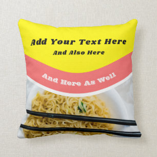 Almofada Mensagem Personalizada do Pacote de Noodles Engra
