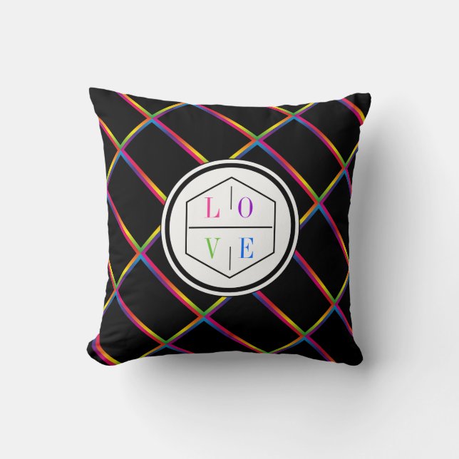 Almofada Mensagem sutil do arco-íris (Frente)