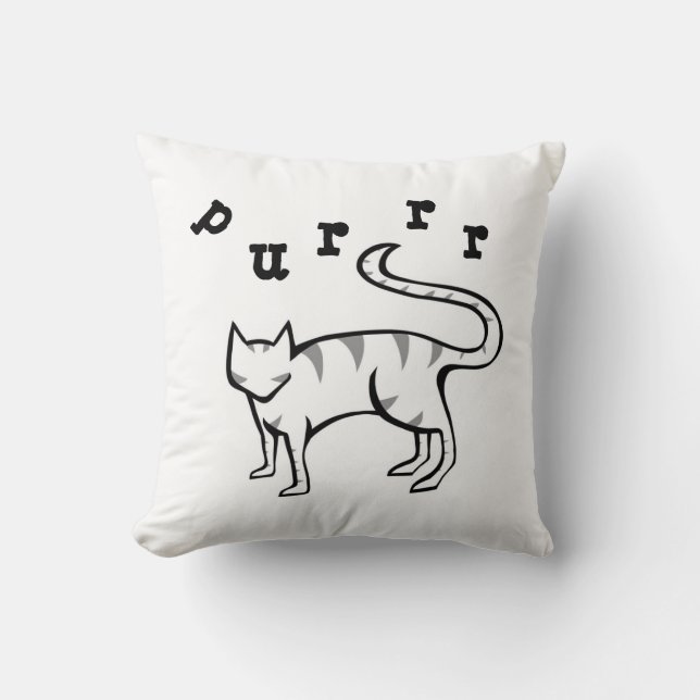 Almofada Meow & travesseiro do gatinho de Purrr (Frente)