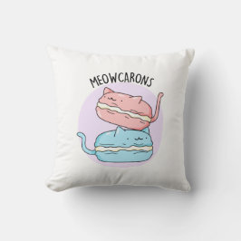 Almofada Meowcarons Funny Macaron Pun