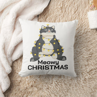 Almofada Meowy Christmas Funny Festive Cat Animal Lover