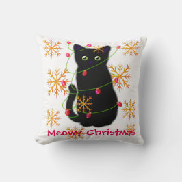 Almofada Meowy Christmas | presente para amantes de gatos |