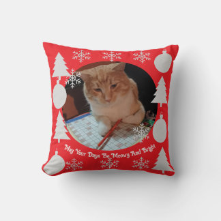 Almofada Meowy E Brilhante, Foto de Gato, Natal 
