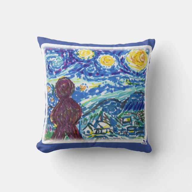Almofada Meple Starry Night Game Style Art (Frente)