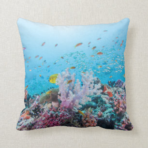 Almofada Mergulho autónomo com recife e coral coloridos