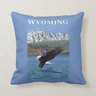 Almofada Mergulho da águia americana - Wyoming