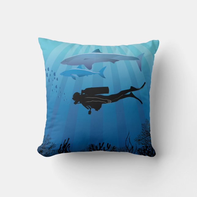 Almofada Mergulho de Tubarão (Frente)