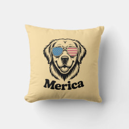 Almofada Merica Patiotic Dog vidros EUA Bandeira Americana