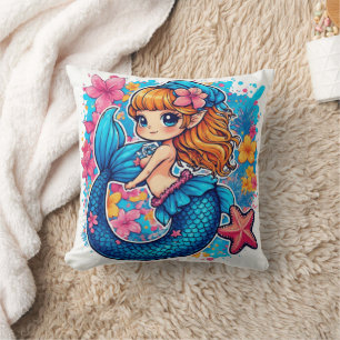Almofada mermaid Watercolor