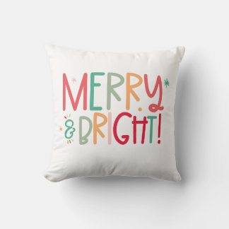 Almofada Merry and Bright Christmas Throw Pillow