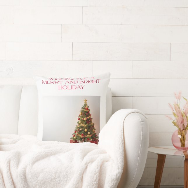 Almofada Merry and Bright Holiday Christmas Tree Throw Pill (Sofá)