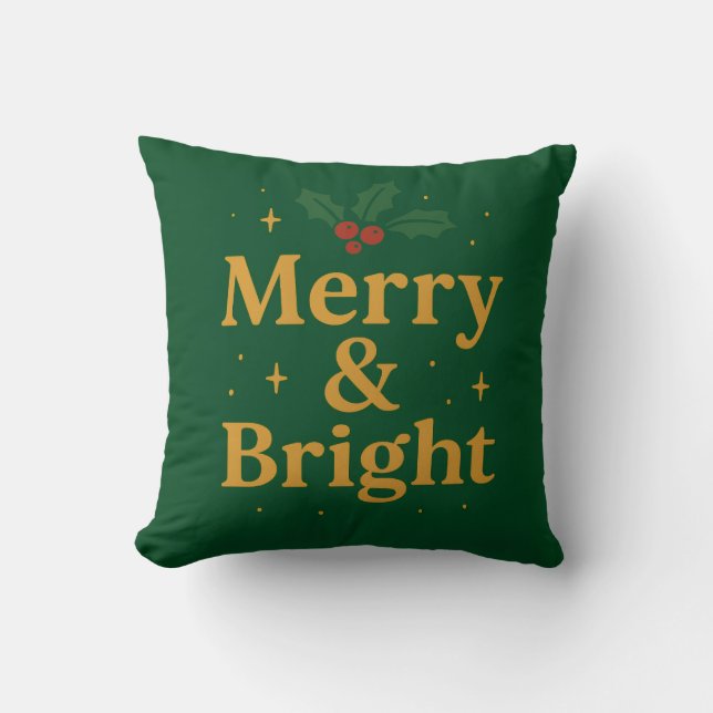 Almofada Merry & Bright Christmas Quote (Frente)