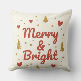 Almofada Merry & Bright" Festive Christmas Throw Pillow