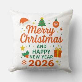 Almofada Merry Christmas and Happy New Year 2026