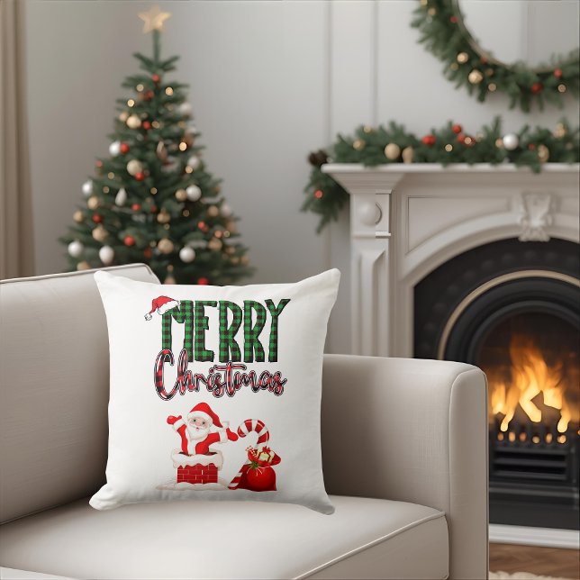 Almofada Merry Christmas by Santa - Throw Pillow (Criador carregado)