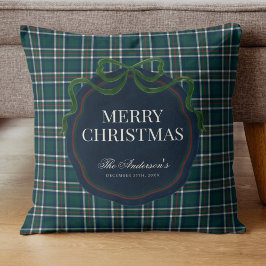 Almofada Merry Christmas Classic Preppy Tartan Plaid