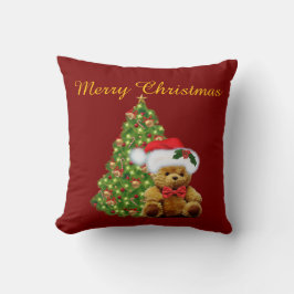 Almofada Merry Christmas Cute Teddy Bear