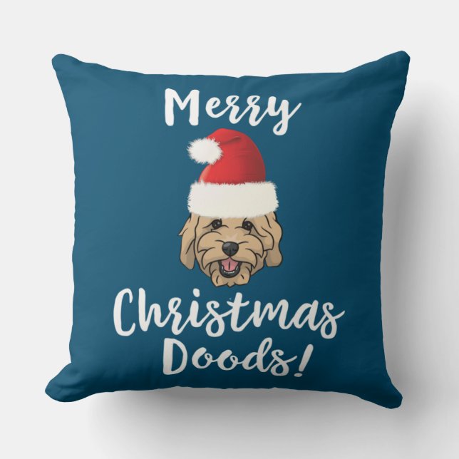 Almofada Merry Christmas Goldendoodle Funny Golden Doodle (Frente)