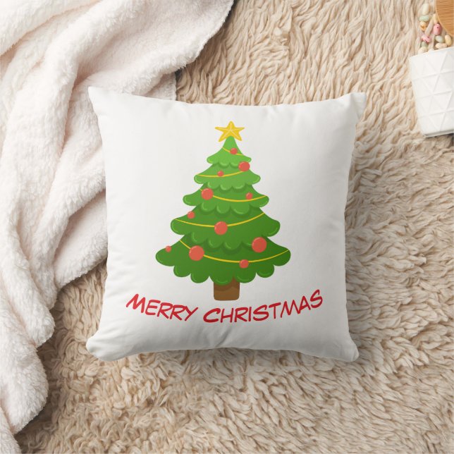 Almofada Merry Christmas Tree Throw Pillow (Cobertor)
