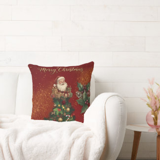 Almofada Merry Christmas Wall Clock - Vintage Santa & Festi