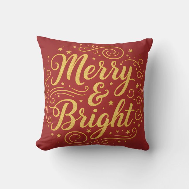 Almofada Merry Christmas Wishes to Brighten | Throw Pillow (Frente)