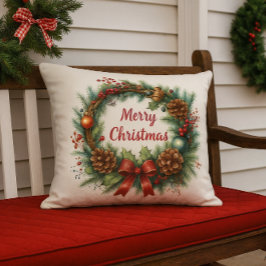 Almofada Merry Christmas Wreath 